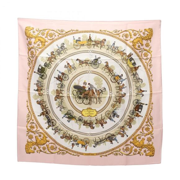 HERMES Pink Silk Scarf - Picture 1 of 3